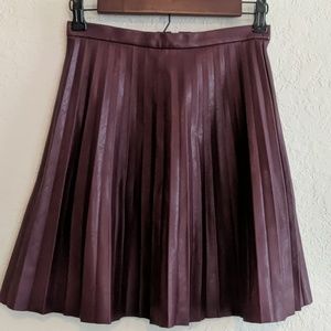J.Crew pleated pleather skirt